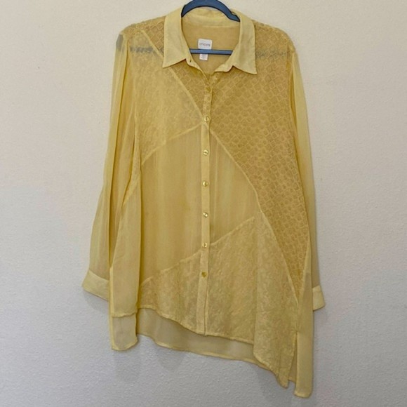 Chico's Cream Button Down Shirt - Picture 3 of 16